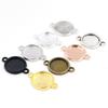 8mm 10mm 12mm Inner Size Classic 7 Color Plated One Sided Single Hanging Simple Style Cabochon Base Setting Pendant