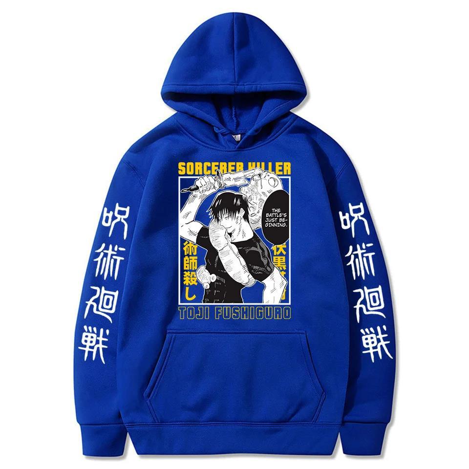 Japan Anime Hoodie  Kaisen Fushiguro Toji Graphic Printed  Autumn Winter Fleece Streetwear