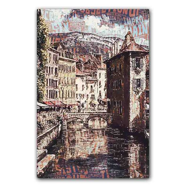 Landscape Oil Painting Famous Architectural Art Canvas Painting Gift Painting Living Room Corridor Study Home Decoration Mural No Frame
