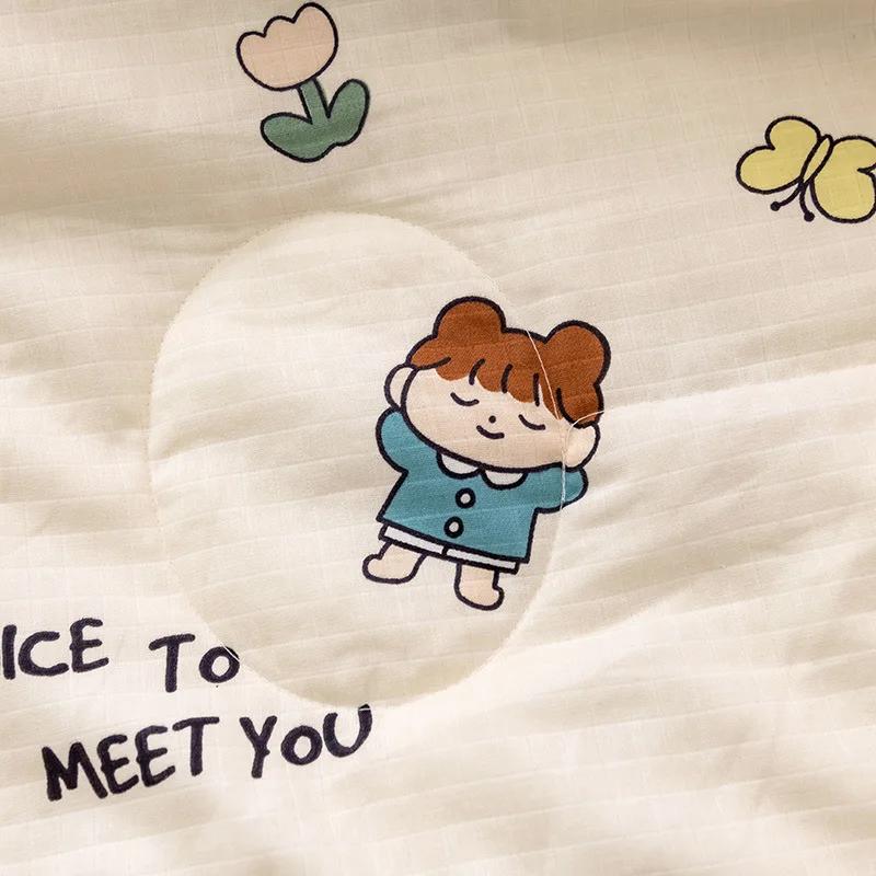 New Waffle Yarn Cotton Children's Summer Quilt Double Layer Yarn Airable Cover