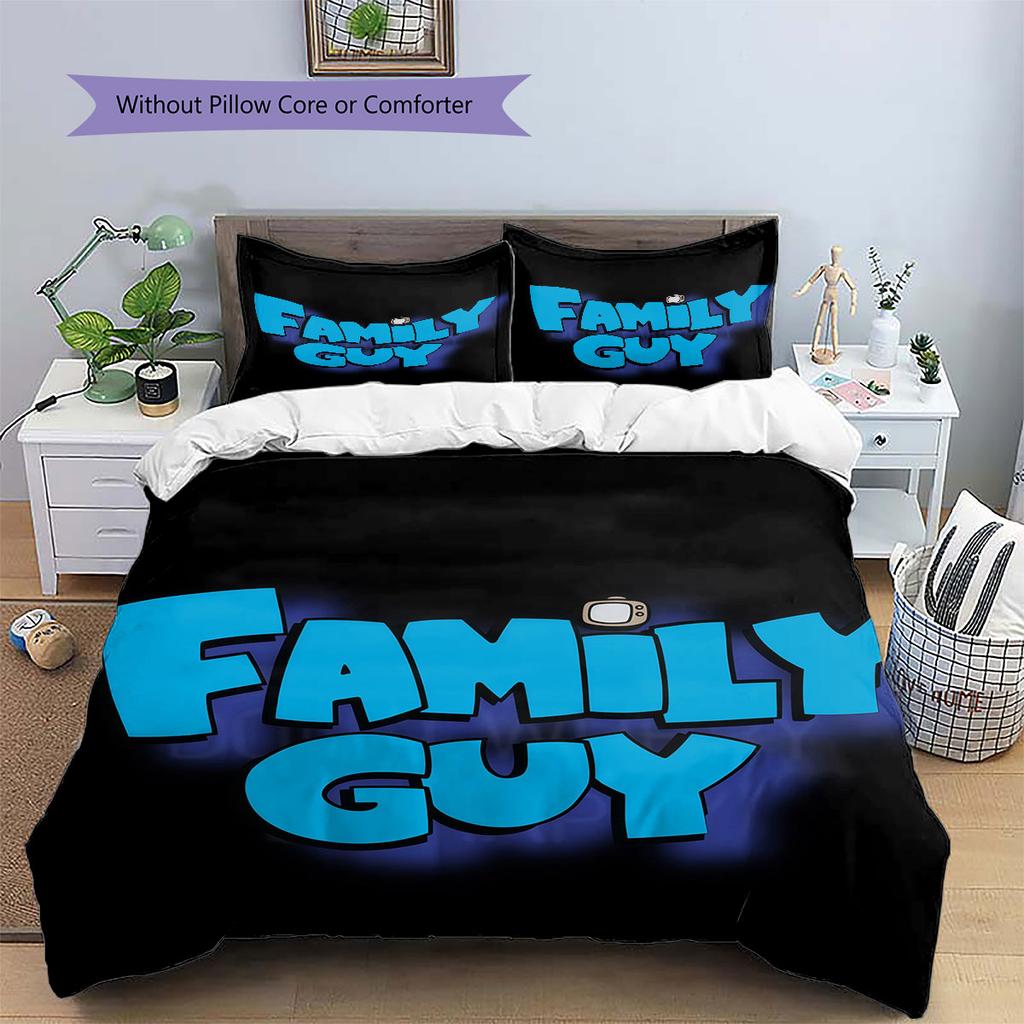 Family Guy Pattern Bedding Home Decoration Birthday Gift ( 1 Duvet Cover + 2 Pillowcase, Without Core),fan Merchandise.