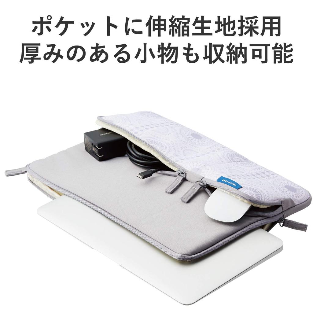 ELECOM PC Case Laptop Bag Inch Scandinavian Design Bird Light Gray 13.3 BM-IBPTP13T2