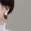 New Vintage Red Love Heart Earrings For Women Trendy Charm Dangle Drop Earrings Female Exquisite Fashion Jewelry Christmas Gifts