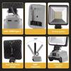 Outdoor LED Flashlight With USB Type-C Charging Port For Dewalt For Milwaukee 18V Li-ion Battery Indoor Outdoor Lighting Tool