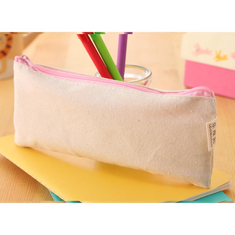 Bojin Canvas DIY Blank Pencil Case for Student Art - Perfect for Hand-Painting for Boys and Girls