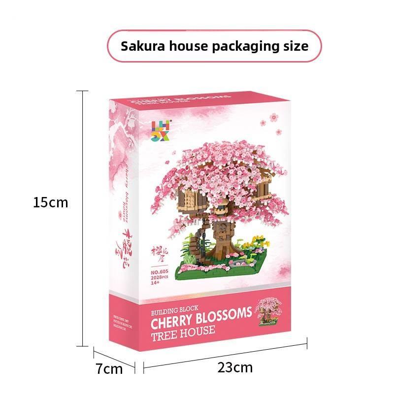 

Children Sakura Tree Micro Block Building Kit Toy For Creative Play And Gifts