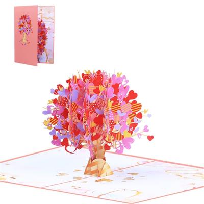 Valentinstag Grußkarte Herzbaum Pop-up-Karte,Geburtstagskarte,Geschenkkarten Für Muttertag,Abschluss,Jubiläum