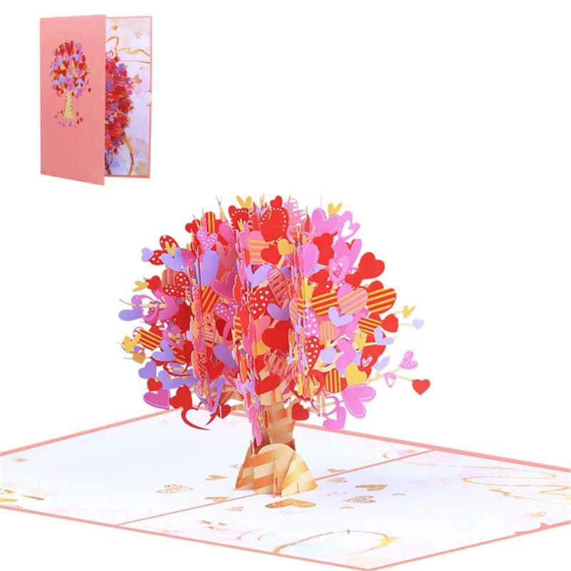 

Поздравительная открытка на День святого Валентина, всплывающая открытка «Дерево-сердце», открытка на день рождения, подарочные открытки на День матери, на выпускной, на годовщину 1