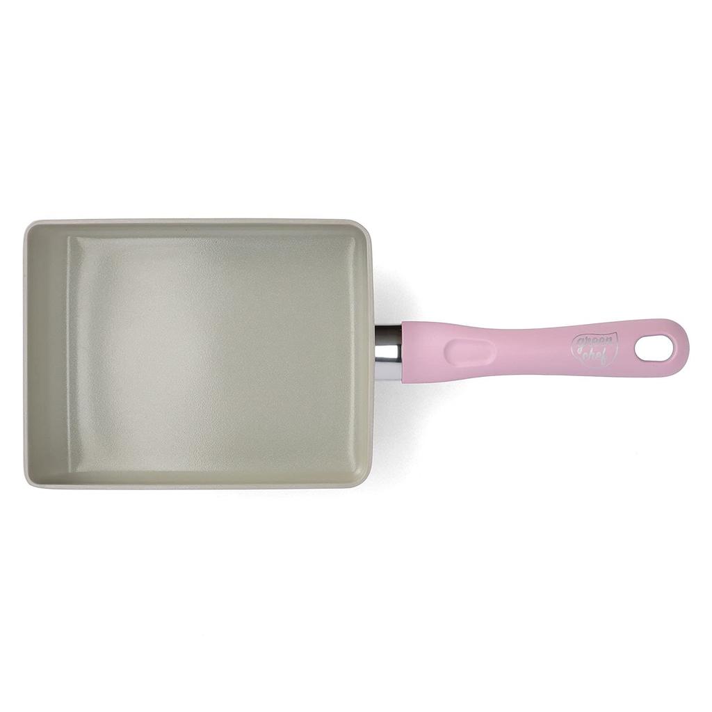Greenpan Green Chef Omelet Induction Interior and and Easy To Earthy Quartz Pink Pan, Compatible, Ceramic-Coated Exterior, Non-Stick Clean,