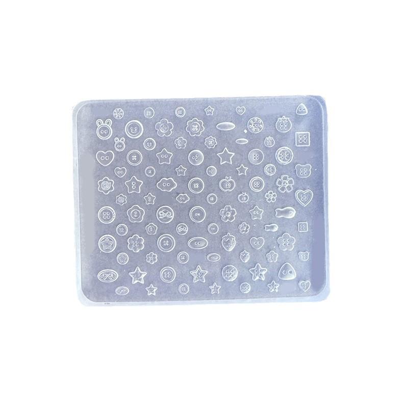 3D Buttons Nail Art Silicone Mold Diy Manicure Small Button Model Cute Nail Charms Tool Women Diy Resin Buckle Supplies