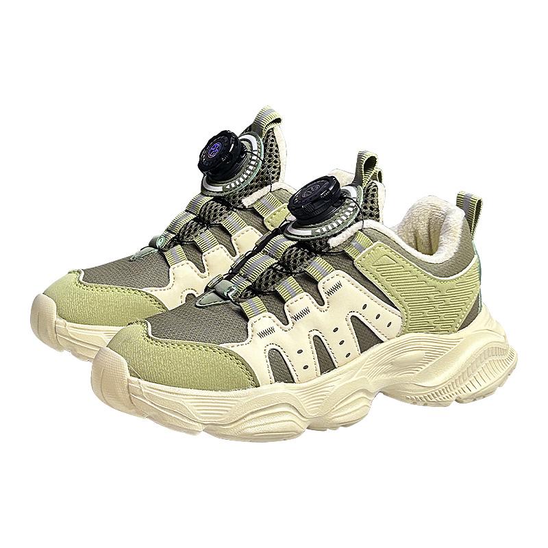 Hot Selling Children Casual Shoes Winter Warm Rotating Buckle Outdoor Sports Shoes Breathable Thick Soled Walking Shoes for Kids