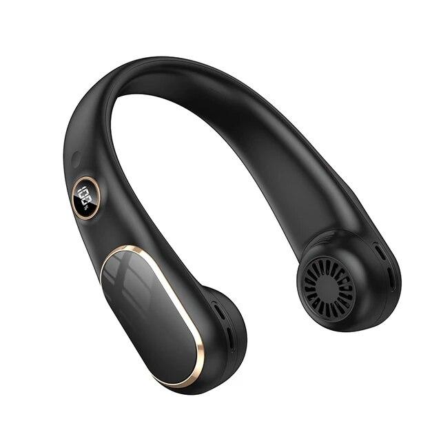 

Новый портативный подвесной вентилятор на шею 4000 мАч USB перезаряжаемый цифровой дисплей бесшумный мини беспроводной безлопастной электрический вентилятор для кемпинга дома чёрный