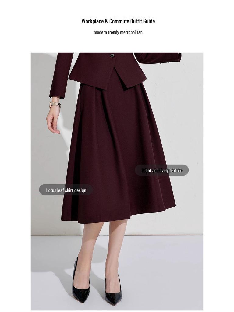 Aishangchen 2024 Women's Red Suit Set: Winter Professional & Spring/Autumn Formal Wear.