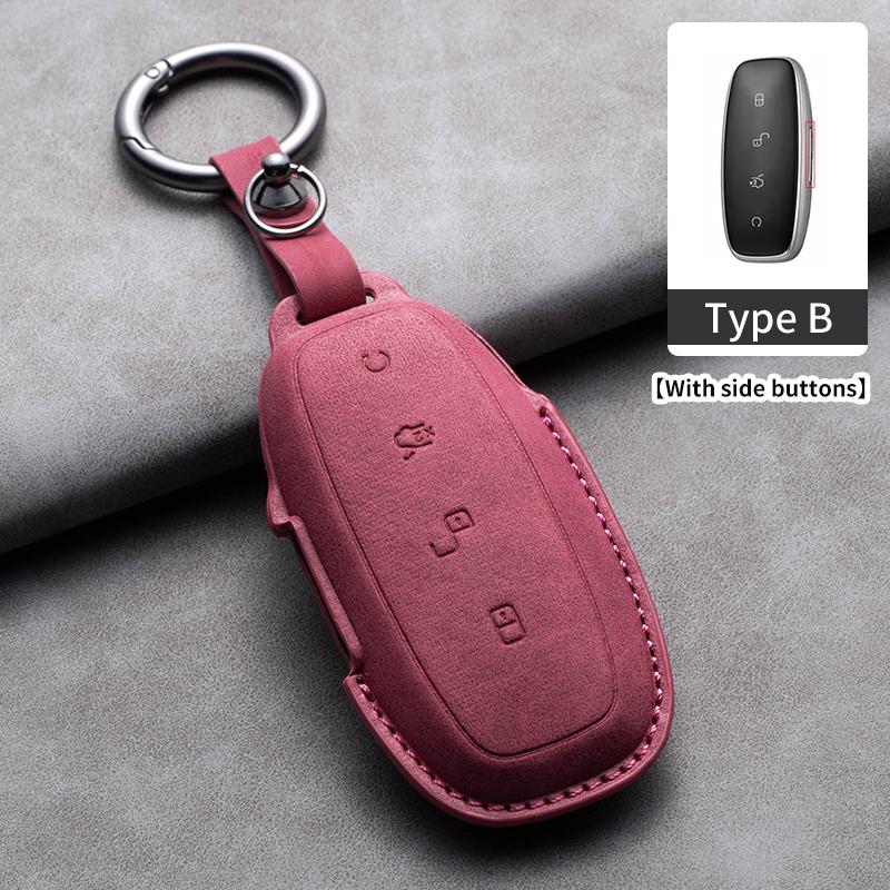Leather Car Key Case Cover for BYD DENZA D9 2025 for Denza D9 DM-i 2025 2025 Auto Key Fob Shell Car Styling Keychain Accessory