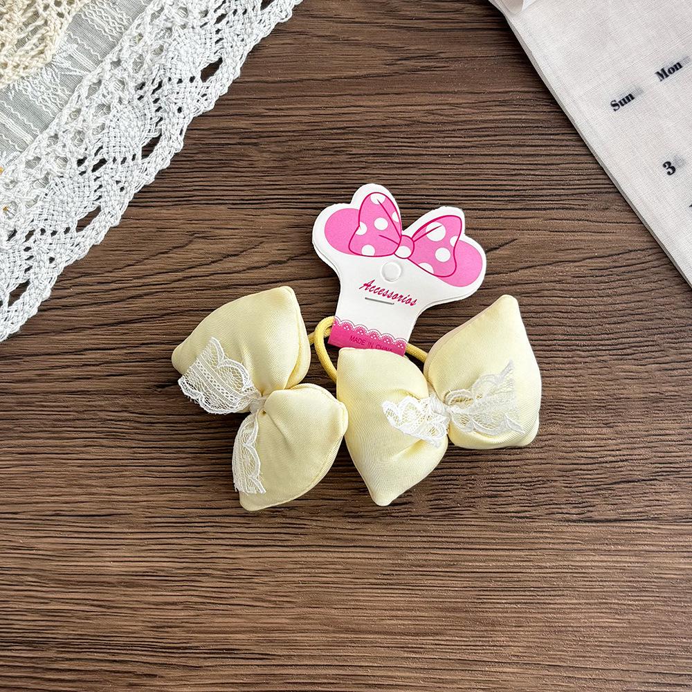 Korean Satin Lace Bow Hair Tie for Girls