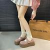 Insole Height-increasing Shoes Women's High Heels Thick-soled Shallow-mouthed Single Shoes Versatile Small Leather Shoes