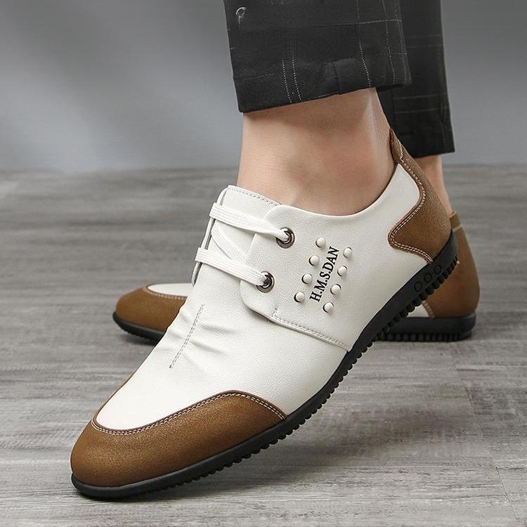 Pánské pánské velké obchodní formální kožené pánské neformální boty ve dvou barvách