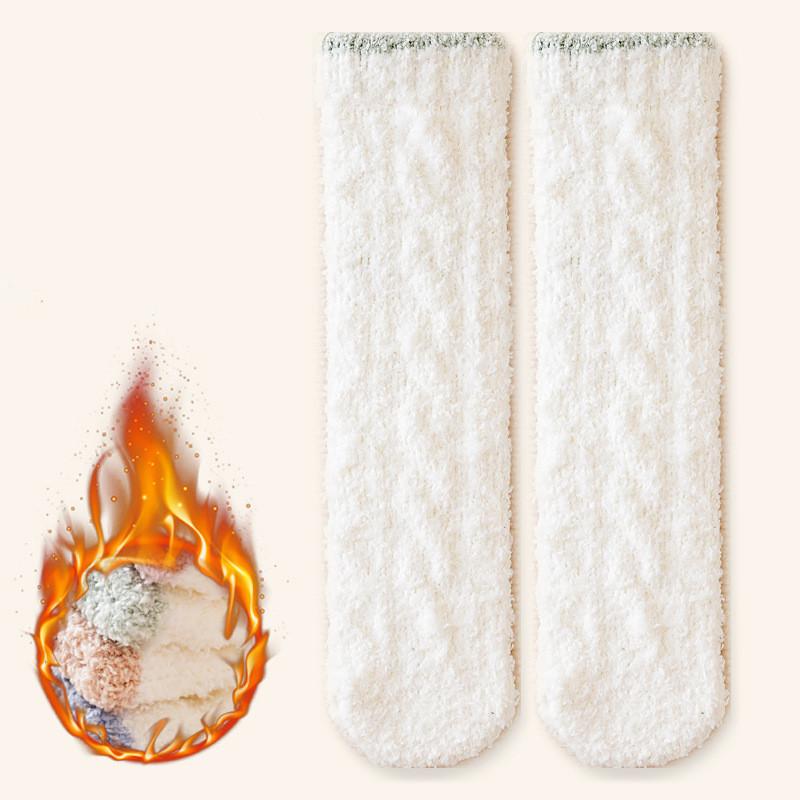 1pair Coral Fleece Long Tube Thickening  Floor Socks for 0-3years Baby Infant Winter Warm Floor Socks for Girl Boy Newborn