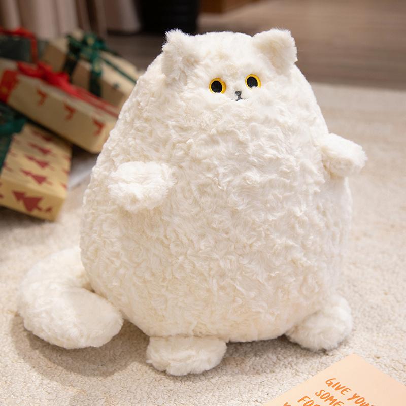 Stuffed Animal Plushie Cat Stuffed Animal Fat White Black Plush Cats Toys Cuddly Companions Round Pillow Toys For Girls
