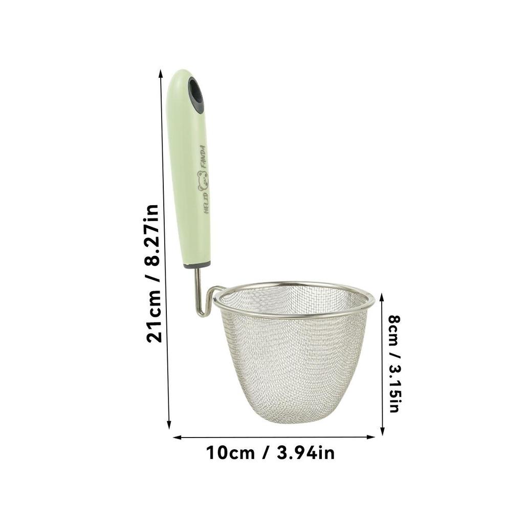 304 Stainless Steel Fine Mesh Spoon Hanging Hot Pot Filter Spoon Strainer With Plastic Handle Colander Kitchen Utensil