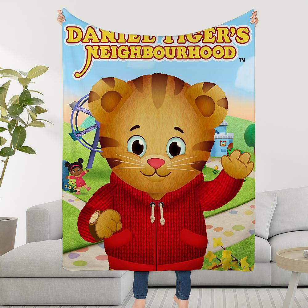 Decke Überwurf Tiger D-Daniel Super Kuschelig Plüsch Wohnzimmer Nachbarschaft Sofa Couch Kindlich Geburtstag Cartoon Geschenke