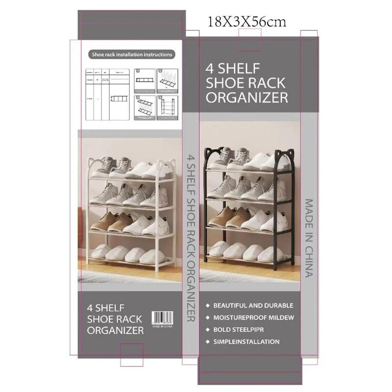 4 Layers Household Storage Rack Simple Shoe Cabinet Shoe Storage Rack Multifunctional Home Entrance Shoe Rack