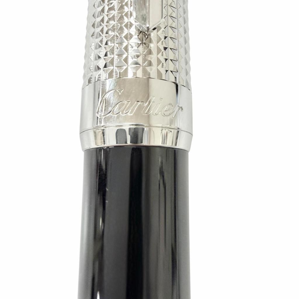 Great Cartier Ballpoint pen Pasha de Cartier Diamond Head black mens ST220009 Used