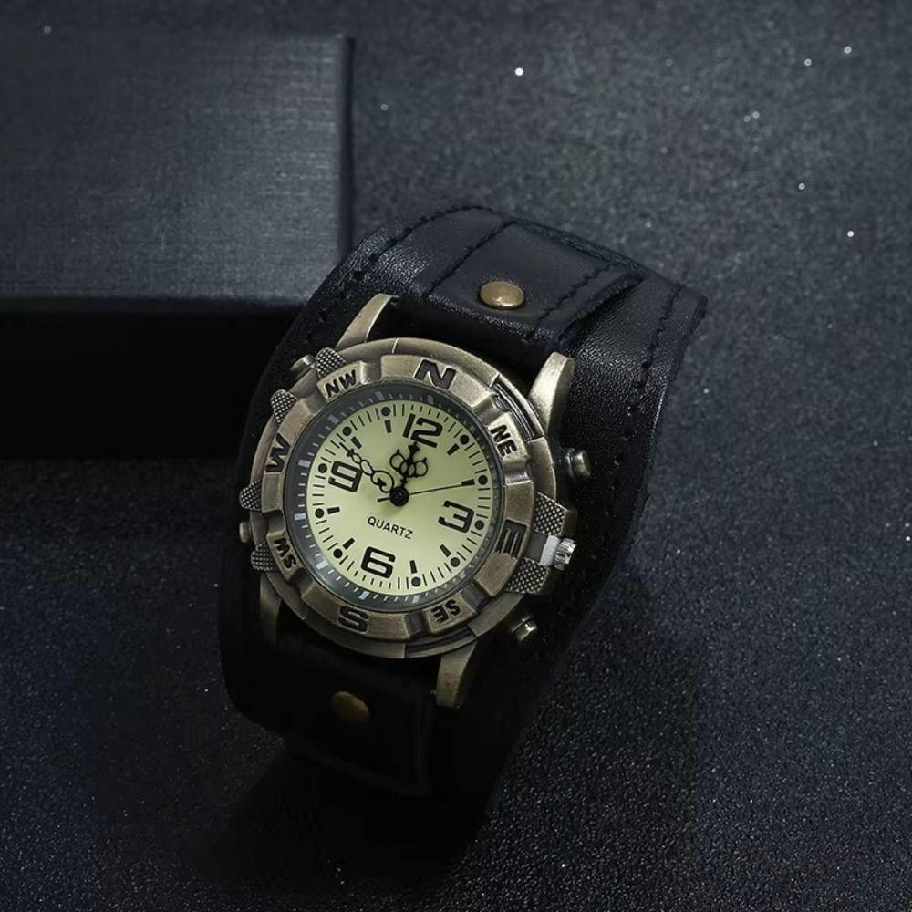 Cowhide Strap Leather Strap Watch Black Brown Watch Bracelet Fashion Cowhide Bracelet Watch Casual