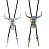 Unisex Herdsman Style Bolo Tie With Durable Metal Pendant And Flexible PU Strap