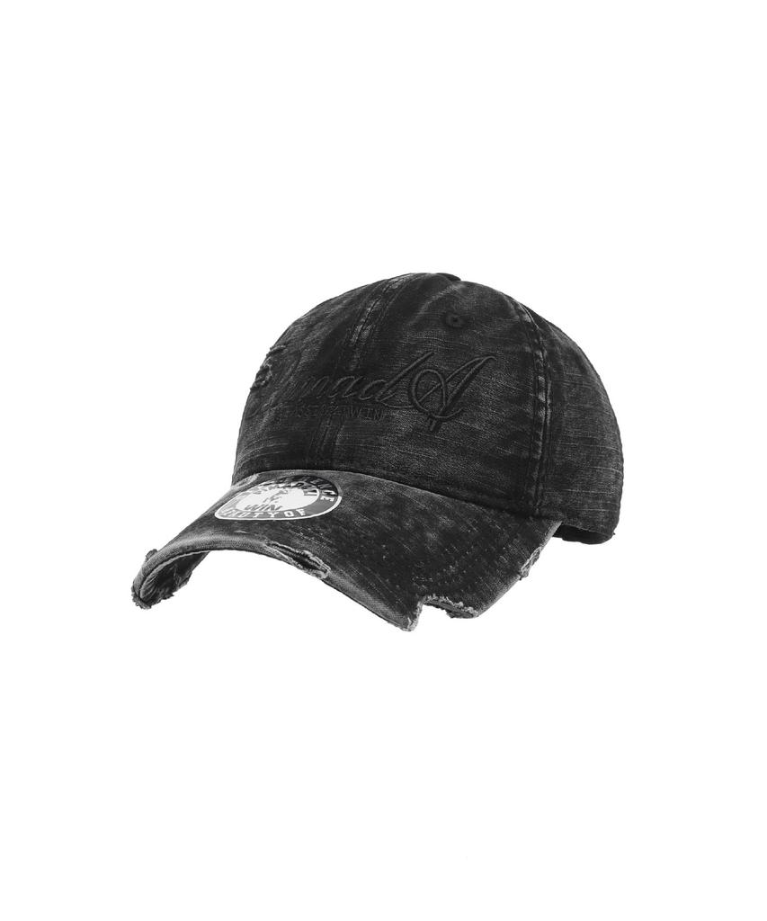 Pimadajiwin Crazy Damaged Washed Ball Cap_Black(Black)