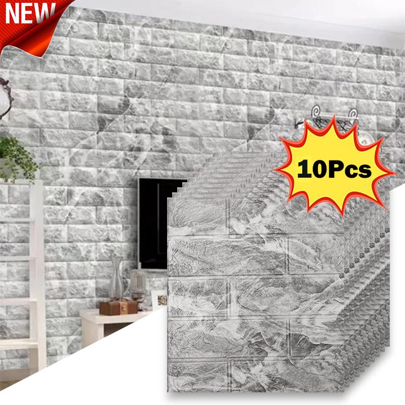 Retro-Farbe 3D selbstklebender Wandaufkleber für Wohnzimmerdekoration Tapete 35X38,5cm