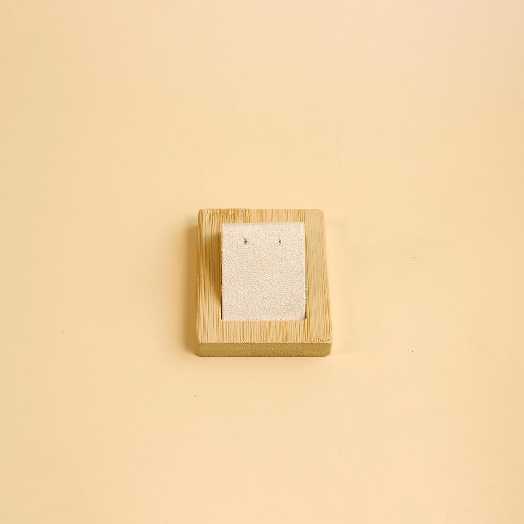 Bamboo Wood Earrings Display Stand DIY Velvet PU Leather Jewelry Storage Tray for Window Counter Props Show