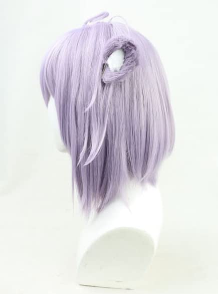 Nekomata Rice Porridge Cosplay Wig, Heat-Resistant Purple Wig, Cosplay Wig for Halloween, Events, Photoshoots, and Festivals (Wig + Ears + Tail)
