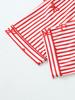 Stripe Bow Heart Long Sleeve Pajama Set