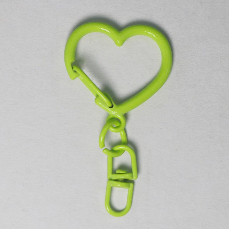 Heart-Shaped Painted Keychain - Handmade DIY Jewelry & Bag Pendant with Perler Beads.