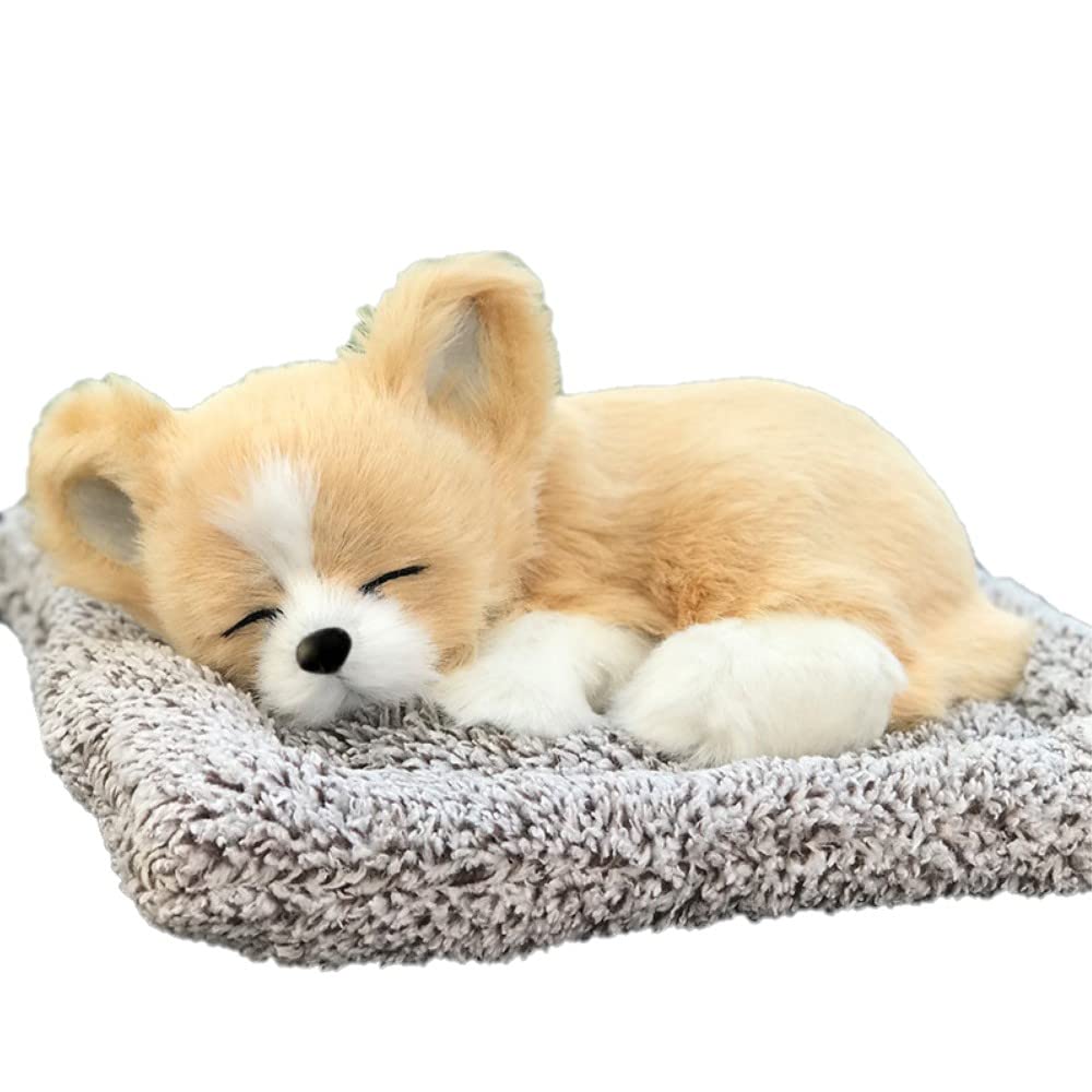 

LilMou Милая реалистичная фигурка собаки, мягкая игрушка для собаки, расслабляющая спящая мордашка, милый реалистичный активированный уголь, дезодорирующий интерьер автомобиля