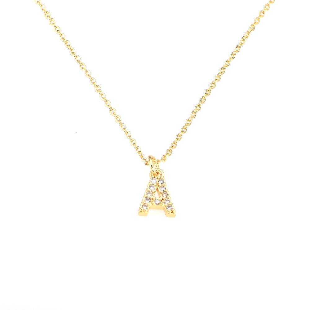 Exquisite Kupfer-Mikro-Inlay-Buchstabenkette - Minimalistisch 14K Farbechtheit