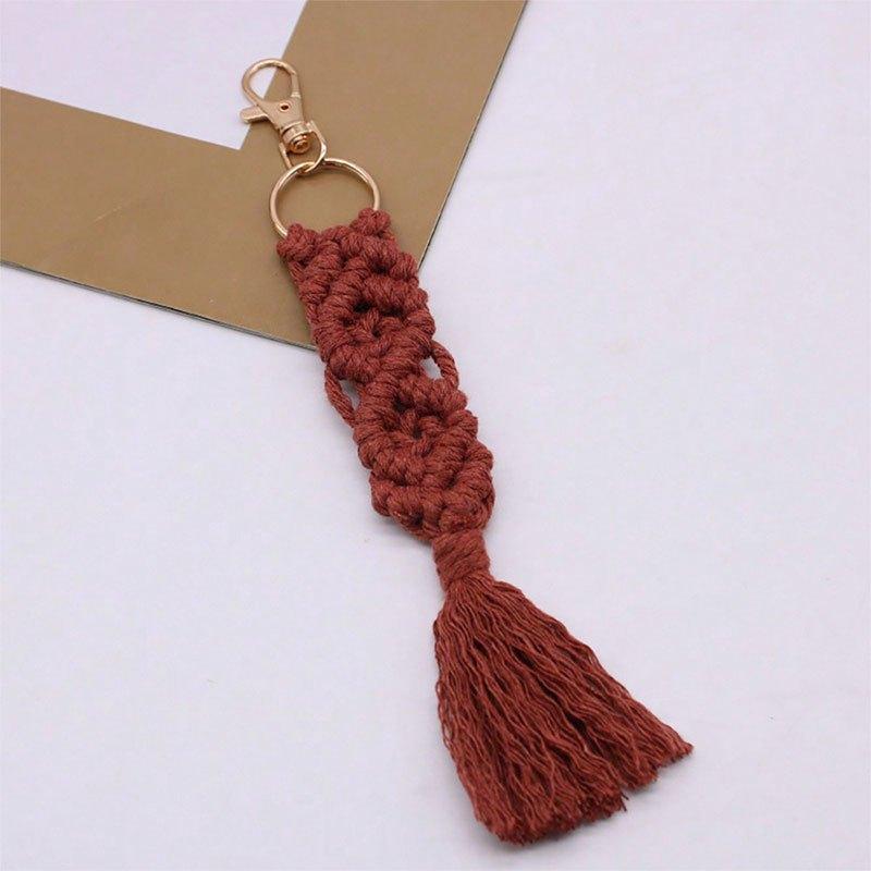 Boho Style Key Chain Handmade Rope Braided Key Bag Decoration Pendant Phone Case Lanyard Gift for Friends