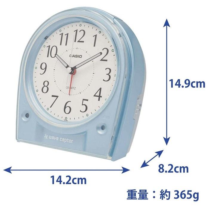 Casio Alarm Clock Radio-Controlled Analog Wave Ceptor White/Light Blue 14.9x14.2x8.2cm TQ-580J-2JF