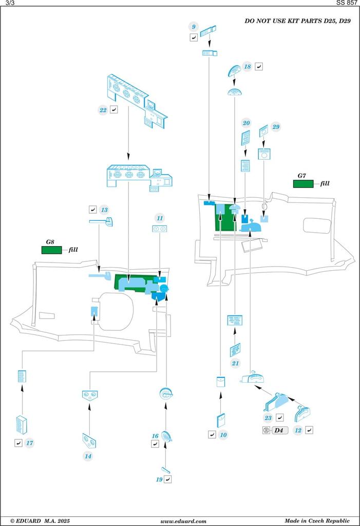 eduard Zoom Etching Mosquito NF Etching Parts Special Plastic Model Parts EDUSS857 1/72 D.H. Mk.XXX (For Hobby) (Airplane)