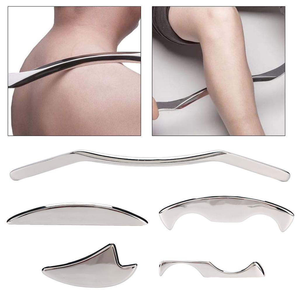 5pcs / set  Stainless Steel Gua Sha Scraping Massage Tool Muscle Pain Relieve Set