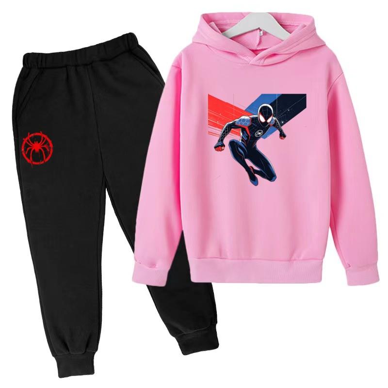 Roupas Infantis Inverno Primavera Moletons com Capuz Masculinos para Meninos (3-13 Anos)Conjuntos Esportivos de Anime Roupas Infantis Blusas+Calças