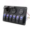 Painel de Interruptores à Prova d'Água BlueFire DC 12V/24V para Barco Marinho, Caravana, LED