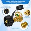 Propane Tank Gauge,Propane Tank Gauge Level Indicator,Universal Propane Gauge For 5-40 Lb LP Tank,Color-Coded Gas Pressure Meter & Leak Detector