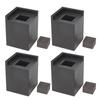 4PCS Sofa Risers Square 4in Porose Bed Lifts Furniture Risers for Fixing Small Pointy Feet Black