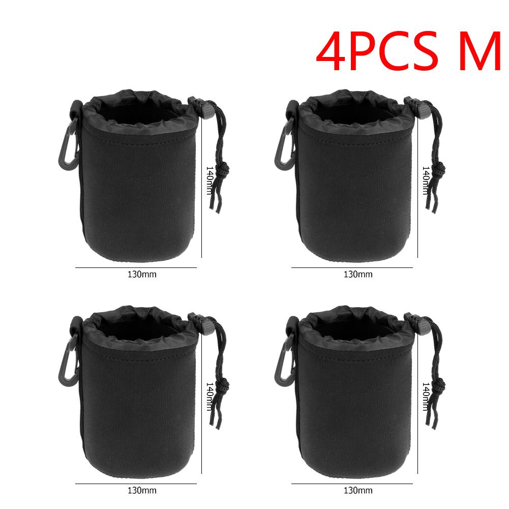 Camera Lens Bag Waterproof Soft Neoprene Camera Lens Pouch Bag Drawstring Protector Case with S M L XL Size