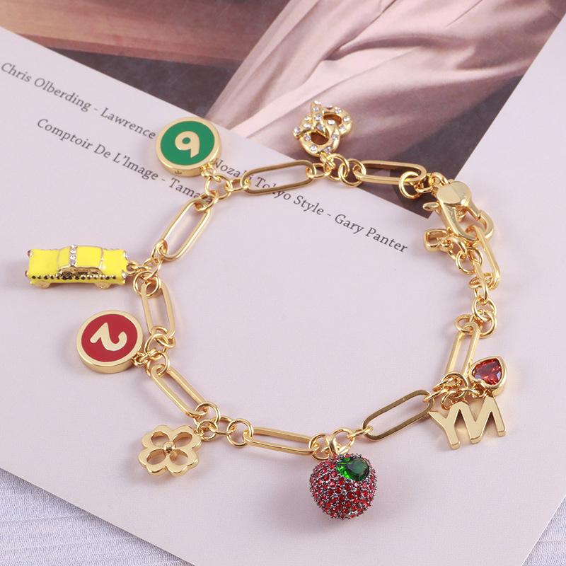 

Small Apple Cute Car Four-Leaf Clover Alphanumeric Love Adjustable Bracelet Jewelry For Woman 2022 Trend Bracelet