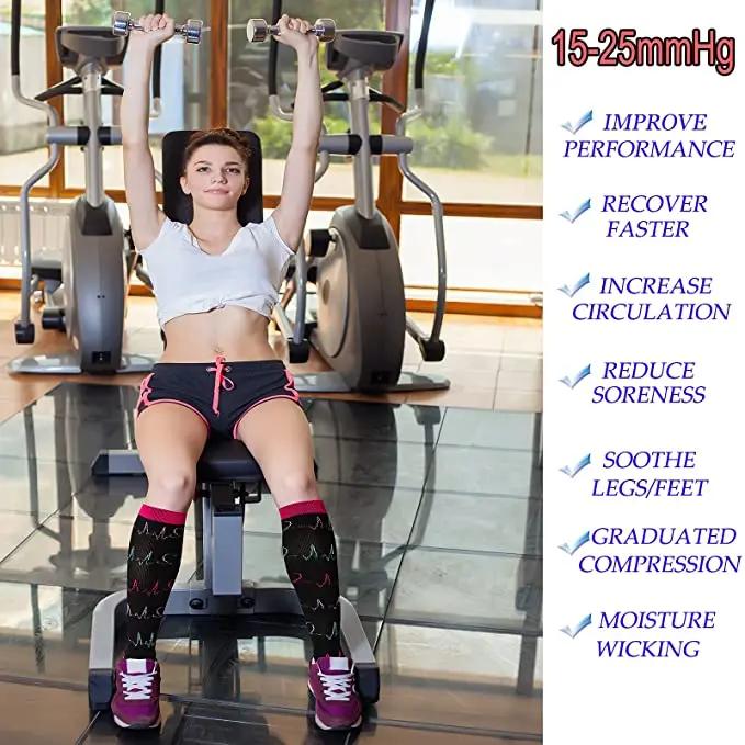 Neue Kompressionssocken für Leggings Atmungsaktiv Laufen Radfahren Druck Fußball Socke für Erwachsene Koreanische Edition Netzwerk-Drucksocken