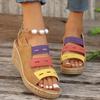 Women's Color Block Platform Wedge Sandals Women's New Summer Sandals Casual Shoes