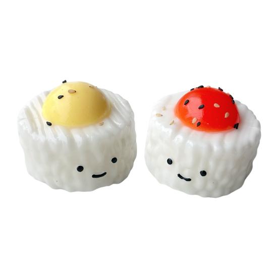 Yousheng Yolk Rice Ball Squeeze Toy, Smiling Cartoon Rice Ball Dumpling Stress Relief Toy, Slow Rebound Fake Food Sensory